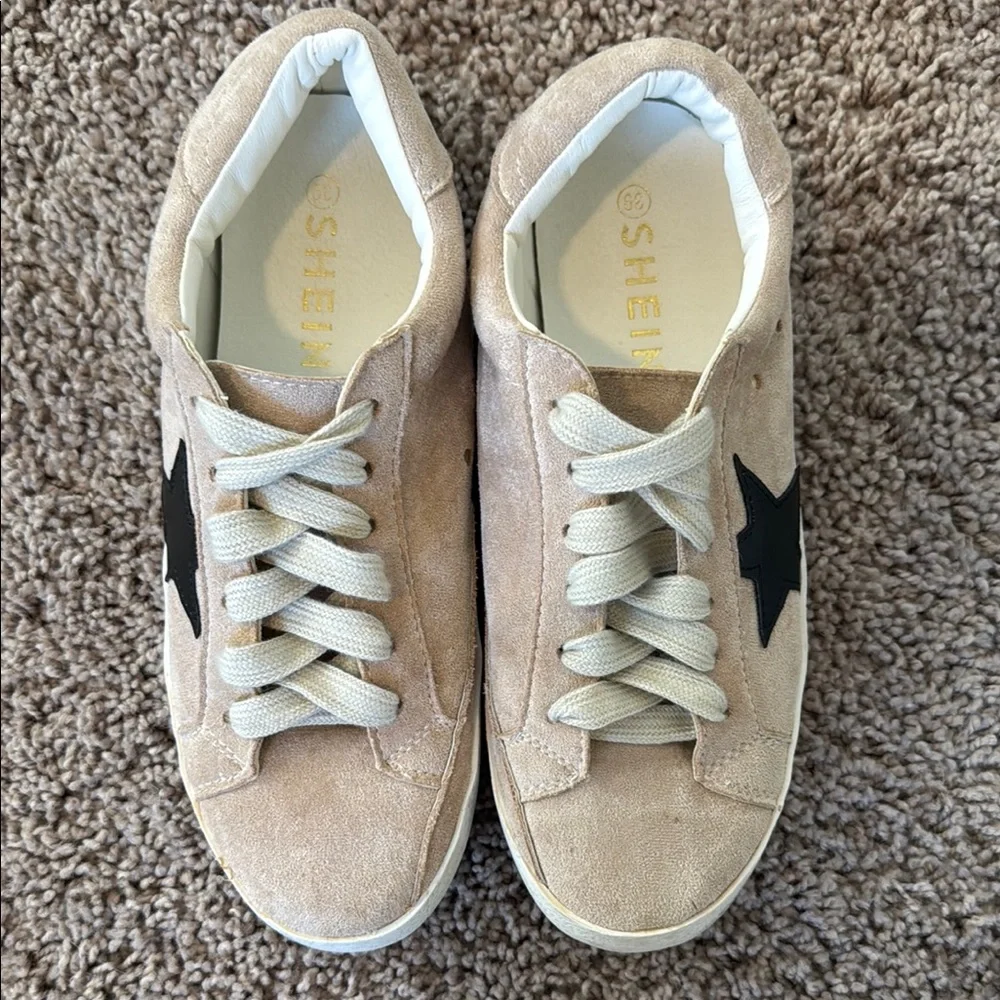 Women's Tan Sneakers with Black Star - Picture 2 of 4